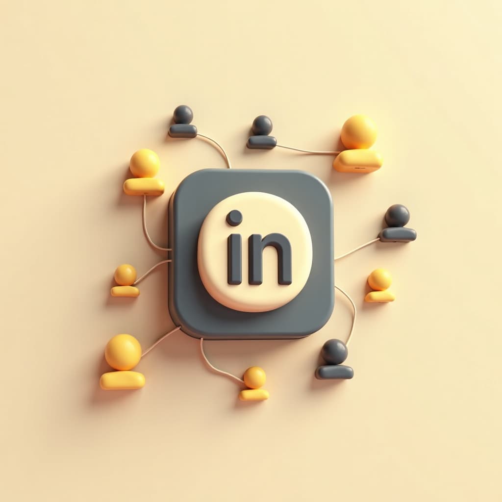 Several connected LinkedIn accounts reaching a wide professional network